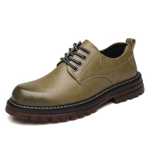 Chaussures britanniques élégantes pour hommes en plein air Camping bottes en cuir chaussures confortables bottes en cuir de travail à semelle épaisse - Product Image 3