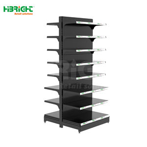 رفوف متعددة الطبقات ذات وجهين لمتاجر البقالة والسوبر ماركت باللون الأسود - Product Image 2