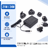 Alimentation à découpage universelle AC/DC 6V 12V 24V 48V 52V 21W 24W 0.01-3A avec prises US EU UK AU pour CCTV, routeur, caméra