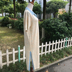 Nuevo estilo italiano verano 10% Lino 40% acrílico 50% algodón <span class=keywords><strong>Falx</strong></span> vestido para mujeres y niñas - Product Image 5