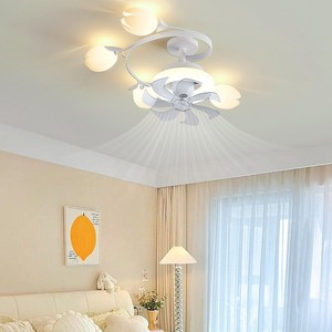 Modern Chandelier Luxury Simple Living Room Dining Room Bedroom Villa Model Room Home LED Chandelier Ceiling Petal Fan Lamp - Product Image 3