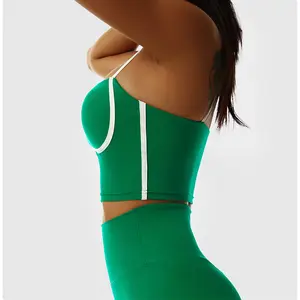 Лидер продаж на заказ, комбинезон для фитнеса с логотипом на заказ, Короткие комплекты для йоги в популярной спортивной одежде для женщин/