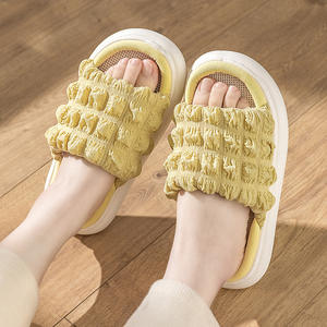 Chaussons en <span class=keywords><strong>lin</strong></span> avec semelle EVA à entre-doigts et granules <span class=keywords><strong>de</strong></span> raisin, modèle gaufré en <span class=keywords><strong>lin</strong></span>, pour femmes et hommes, toutes saisons, intérieur, printemps/automne - Product Image 4