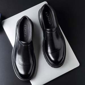Chaussures pour hommes en cuir de vachette de style britannique haut de gamme, mi-mollet, décontractées, confortables, à enfiler, pour l'automne - Product Image 6