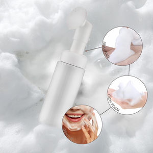 Custom 100ml & 200ml PET Plastic Foam Pump <b>Bottles</b> Mousse Silicone <b>Brush</b> Head Cosmetic Makeup Facial Cleanser Face Wash Soap - Product Image 3