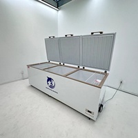 Congélateur coffre horizontal surgelé de grande capacité à trois portes ouvertes congélateurs réfrigérateurs et congélateurs