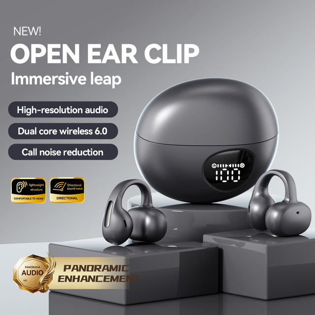 2026 New for 6.0 Wireless Ear Clip Headset IPX4 Waterproof ENC Noise Reduction Sport Private Model for TWS