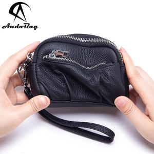 AndoBag Sac à main en cuir de vachette pour femme, nouveau modèle, trois fermetures éclair, porte-monnaie court, avec dragonne, grande capacité, portefeuille de rangement multifonctionnel C35 - Product Image 6