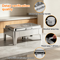 Plato Calentador Redondo de 6L para Buffet, con Calentamiento por Alcohol, Eléctrico e Hidráulico, para Cocina de Hotel, Desayuno, Fiestas, Comida Rápida