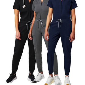 Uniforme Médico Yilong de una Pieza, Cuello en V, Pantalones Ajustados en <span class=keywords><strong>el</strong></span> Tobillo, Cintura Ajustable, Diseño con Múltiples Bolsillos, Uniforme para Enfermeras - Product Image 1