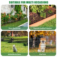 Panneau de clôture extérieur en métal pour animaux de compagnie, barrière interverrouillable avec piquet de sol, clôture décorative pour chiens et lapins, protection de jardin résistante à la chaleur