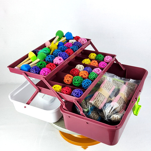 Chariot de rangement à 3 niveaux pour boîtes de couture avec compartiments, pour un espace bien rangé et propre - Product Image 6