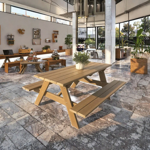 โต๊ะและเก้าอี้ไม้เนื้อแข็งกันน้ำสำหรับกลางแจ้ง EMA Factory Modern School Daycare แบบชิ้นเดียว - ดีไซน์ตามหลักสรีรศาสตร์ - Product Image 3