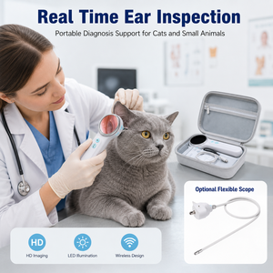 Outil numérique d'examen des oreilles des animaux de compagnie avec imagerie en temps réel pour les cliniques vétérinaires, otoscope vétérinaire numérique - Product Image 1