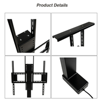Support de télévision électrique ergonomique rotatif à fixation au sol, télécommande intelligente, hauteur réglable 580-1230 mm, support de levage pour téléviseur