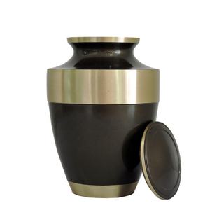 Urna de cremación conmemorativa para adultos de latón verde y dorado elegante, recuerdo de almacenamiento de cenizas duradero para restos humanos, suministros funerarios - Product Image 2