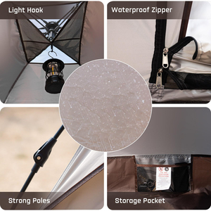 Tente de plage automatique à ouverture rapide pour 3-4 personnes, protection solaire, une porte, une fenêtre, tissu Oxford épaissi, imperméable, pour le camping - Product Image 3