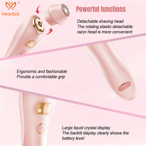 Afeitadora Eléctrica Portátil 2 en 1 de Doble Cabezal para Mujer, Recortadora Húmeda/Seca para Depilación Corporal y Púbica - Product Image 6