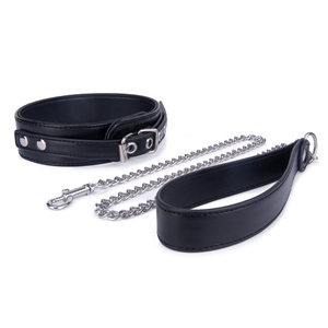 Kit de Bondage BDSM pour Couple, Collier de Cou en Cuir Imperméable, Style Punk Rock SM Fetish, pour Cosplay Esclave et Servante Métallique, Ensemble Adulte - Product Image 1