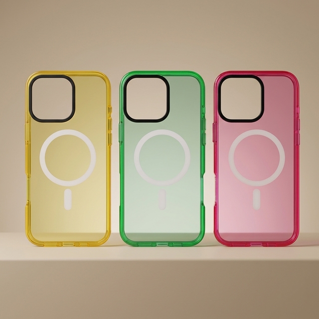 Magnetic Shockproof Heavy Protection TPU+Acrylic+TPE Pure Color Phone Case for 17 16 15 Pro and 14 Pro Max Thickened Design