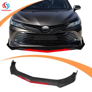 Honghang Manufacture Auto Spare Parts 5-stage black+red universal carbon fiber front bumper lip for all model car