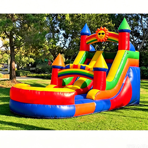 Petit toboggan gonflable solaire pour enfants, toboggan gonflable commercial robuste, combo de jeux pour parc d'attractions - Product Image 1