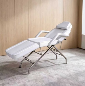 DAOMENG Leather Foldable Adjustable Massage Table for Beauty Salon Nail Salon Commercial Use Metal Frame High-Density <b>Sponge</b> - Product Image 6
