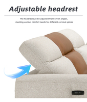 Canapé-lit multifonction en U 7 places, inclinable électriquement avec USB, pour villa, hôtel, salon, appartement, canapé d'angle inclinable électrique