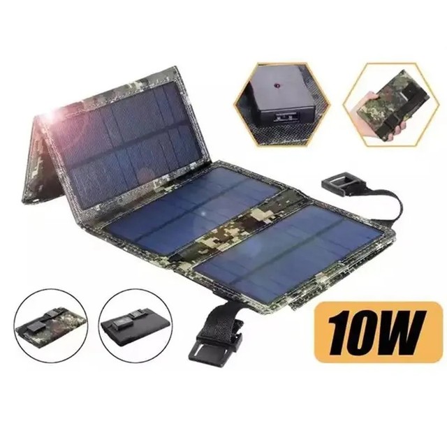 Portable 10W Foldable Mini Solar Panel Flexible USB 5V Charger for Outdoor Use and Emergency Situations