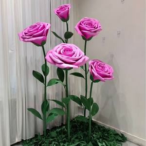 Decorazione per Eventi Nuziali, Composizione Floreale con Fiori Artificiali Giganti, Set <span class=keywords><strong>di</strong></span> Rose e Peonie Grandi in Organza e <span class=keywords><strong>Carta</strong></span> EVA - Product Image 5