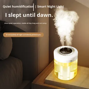Humidificateur à double pulvérisation le plus vendu avec lumière d'ambiance, silencieux, alimentation USB, 2,8 L, en plastique, pour la maison et le bureau - Product Image 4