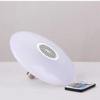 Lampu UFO RGB Pintar dengan Speaker E27, Lampu LED Berubah Warna Model Piring Terbang dengan Remote Control untuk Pesta Kamar Tidur Warna-warni