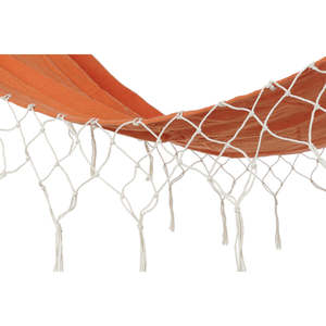 Hamac en coton polyester, hauteur 28, largeur 255, profondeur 80, franges orange - Product Image 5