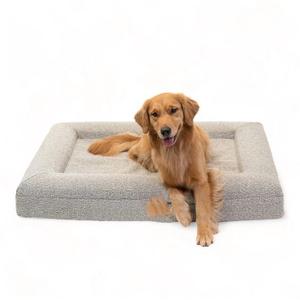 Diseño de lujo Durable extraíble grande lavable personalizado ortopédico Boucle impermeable espuma viscoelástica cama para perros - Product Image 1