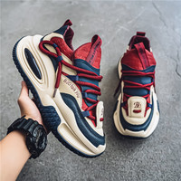 Chaussures de sport décontractées pour hommes, confortables, à semelle épaisse, en maille, style papa, pour le printemps et l'hiver, vente en gros