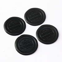 Autocollants en cire à cacheter autocollants de 35 mm de couleur noire avec logo personnalisé
