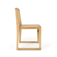 Chaise de café empilable en osier avec cadre en bois massif et dossier en rotin, chaise de salle à manger, mobilier d'extérieur pour événements et restaurants