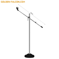 Support de sol pour microphone professionnel Support de microphone de studio en métal Support de micro à rotation à 360 degrés avec hauteur réglable