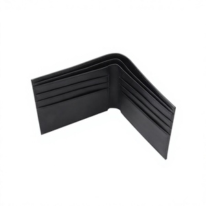 Portefeuille court en cuir véritable noir, porte-cartes de visite fin, portefeuille souple pour homme - Product Image 5