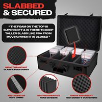 Boîte de rangement pour cartes en aluminium + boîte de rangement pour cartes gradées Slab/SPA (4 rangées) ; pour cartes de baseball, de football, de TCG, de MTG