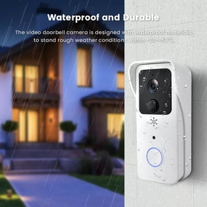 Sonnette vidéo de sécurité sans fil WiFi <span class=keywords><strong>Tuya</strong></span> 2.4G et <span class=keywords><strong>5GHZ</strong></span> 1080P avec alertes intelligentes, vision nocturne et communication bidirectionnelle claire - Product Image 3
