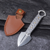 Couteau de chasse à lame fixe en acier inoxydable Bochen anti-corrosion, dureté 58, taille mini avec étui en cuir pour le camping en plein air