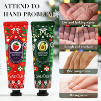 Crème réparatrice pour les mains 30G*5, lotion nourrissante pour les mains, format voyage, parfumée, hydratante pour peaux sèches, coffret de crème pour les mains parfumée de Noël