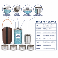 Tasse isotherme en titane pur de 350 ml avec infuseur à thé, couvercle à ouverture rapide, sangle de transport, anti-brûlure, pour voyage et extérieur, coffret cadeau