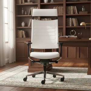 Fauteuil en cuir entièrement rembourré Expo 15, dossier moyen, soutien lombaire réglable, pivotant, siège réglable en hauteur, accoudoirs – Style moderne - Product Image 3