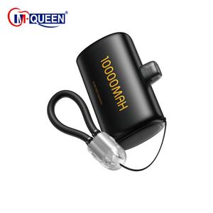 Batterie externe portable mini capsule avec affichage numérique et logo personnalisé, charge rapide, 10000 mAh, avec support pour regarder la télévision - Product Image 1
