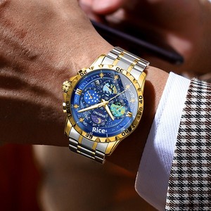 Reloj de Cuarzo para Hombre con Diseño de Cielo Estrellado de Van Gogh, Acero Inoxidable, 43 mm, Resistente al Agua 30 m, Esfera con Agujas, Elegante, para Negocios, Venta al por Mayor - Product Image 1