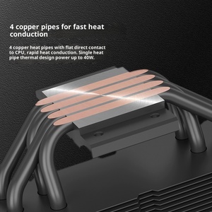 ProArtist Ya Jun E3V3 120mm Four Copper Tube <b>Computer</b> Cooling <b>Fan</b> CPU Air-Cooled Radiator Alloy Bearing 16dBA Multicolor LED Com - Product Image 3