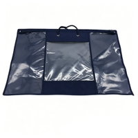 Emballage personnalisé en plastique PE non tissé Texpack pour oreiller, sac de rangement pour oreiller bleu marine avec poche pour facture et poignées en corde