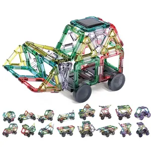 62pcs DIY组装可变形状智能太阳能建筑杆玩具积木太阳能汽车套装儿童太阳能电池板